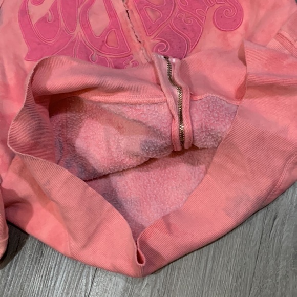 Lucky Brand Pink Tie Dye Embroidered Insignia Full Zip Hoodie size M - Picture 7 of 11